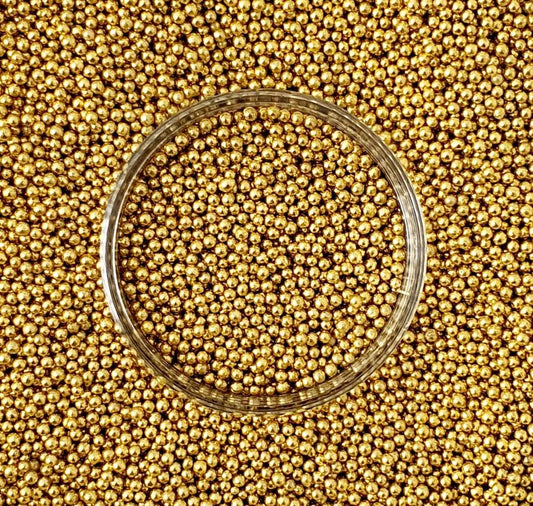 GOLD- High Shine Sugar Pearls 2mm