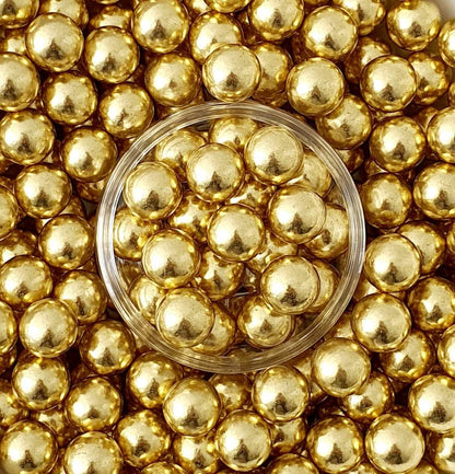 GOLD- High Shine Sugar Pearls 14mm