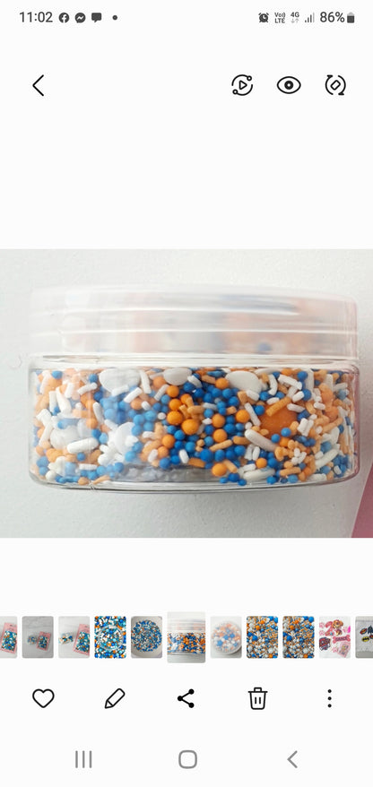 Blue & Orange themed sprinkles